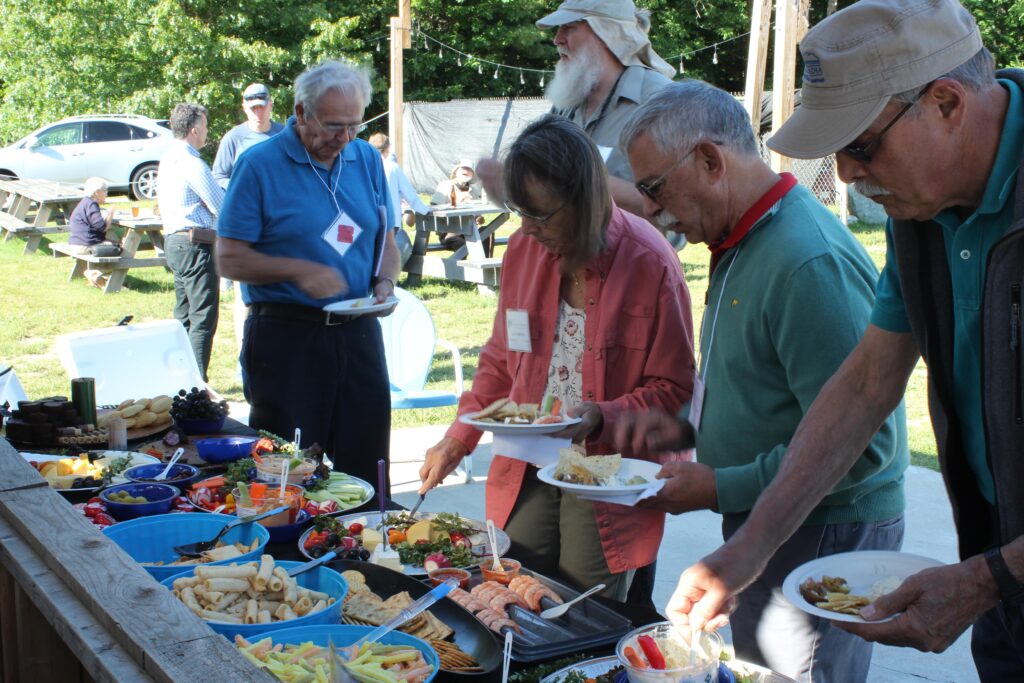 Volunteers enjoying the wonderful food